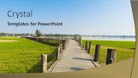  Presentation with bridge - Presentation enhanced with famous-wooden-u-bein-bridge background and a light blue colored foreground