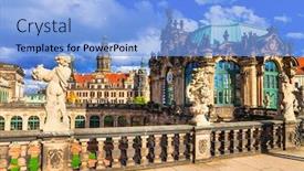  Presentation with baroque - PPT layouts with famous-zwinger-museum-and-gallery background and a light blue colored foreground