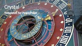  Presentation with sun clock - Presentation theme featuring barbecue - meat over white grilled meat background and a crimson colored foreground