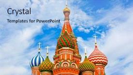  Presentation with blessed - Amazing slides having famouse place teample - cathedral of vasily the blessed backdrop and a light blue colored foreground