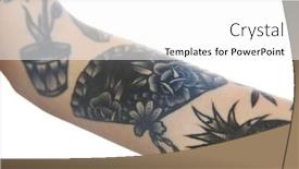  Presentation with pineapple - Amazing slide deck having fan-and-pineapple-tattoos backdrop and a white colored foreground