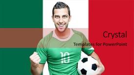  Presentation with mexican - Presentation design having fan celebrates on mexican flag background and a crimson colored foreground