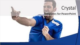  Presentation with celling fan - Slides featuring fan celebrating on white background background and a light gray colored foreground