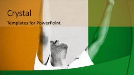  Presentation with football - Beautiful PPT layouts featuring fan cheering against ivory coast backdrop and a  colored foreground