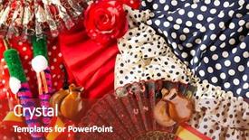  Presentation with espana - Audience pleasing presentation theme consisting of fan comb bullfighter and flamenco backdrop and a tawny brown colored foreground