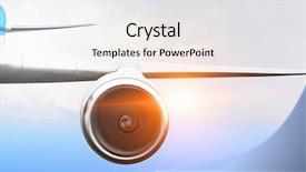  Presentation with airplane taking off sky in - Audience pleasing presentation consisting of fan motor - close of airplane in sky backdrop and a white colored foreground