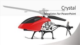  Presentation with helicopter - Cool new PPT layouts with fan motor - remote controlled helicopter isolated backdrop and a white colored foreground