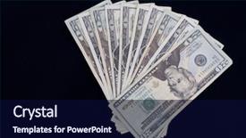  Presentation with floating dollar bills - Cool new slide set with fan of twenty dollar bills backdrop and a  colored foreground