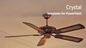  Presentation with ceiling designs - Slide deck with fan on ceiling indoors background and a coral colored foreground