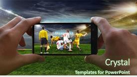  Presentation with football stadium - PPT theme enhanced with fan removes the football game background and a tawny brown colored foreground