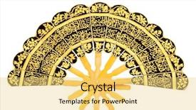  Presentation with arabic calligraphy - Audience pleasing presentation theme consisting of fan with arabic isolated backdrop and a yellow colored foreground