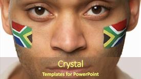  Presentation with italian flag painted - Presentation theme enhanced with fan with south african flag background and a tawny brown colored foreground