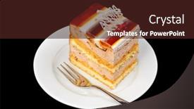  Presentation with fancy - PPT layouts consisting of fancy-cake-with-jelly background and a tawny brown colored foreground