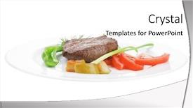  Presentation with caribbean food puerto rican beef - Theme with fancy dinner - meat food roast beef fillet background and a  colored foreground