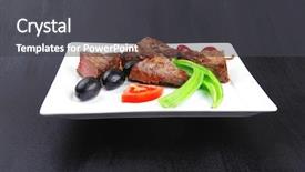  Presentation with meat food - Amazing theme having fancy dinner - meat food roasted fillet mignon backdrop and a  colored foreground