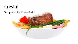  Presentation with beef meat soup stew - Cool new PPT layouts with fancy dinner - roast meat beef lamb steak backdrop and a  colored foreground