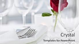 Presentation with table setting - PPT theme with fancy dinner - romantic restaurant table setting background and a light gray colored foreground