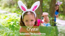  Presentation with fancy dress - Audience pleasing presentation theme consisting of fancy dress - easter girl with eggs basket backdrop and a seafoam green colored foreground