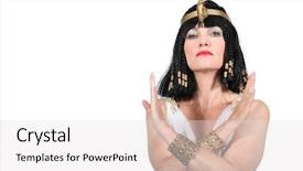  Presentation with fancy dress - Beautiful theme featuring fancy dress - egyptian woman backdrop and a light gray colored foreground