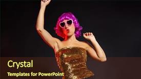  Presentation with purple heart - PPT theme having fancy dress - fun purple wig girl dancing background and a  colored foreground