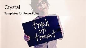  Presentation with gap - Presentation with fancy dress - gap-toothed zombie showing a black background and a  colored foreground