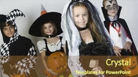  Presentation with fancy dress - PPT layouts featuring fancy dress - portrait of a little girl background and a tawny brown colored foreground