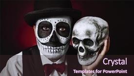  Presentation with fancy dress - PPT theme consisting of fancy dress - portrait of a young man background and a wine colored foreground