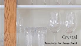 Presentation with fancy - PPT theme enhanced with fancy drinking glasses stored in a cupboard background and a light gray colored foreground