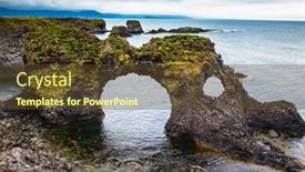  Presentation with fancy - Cool new presentation design with fancy-fantastic-coastal-cliffs-arnastapi backdrop and a tawny brown colored foreground