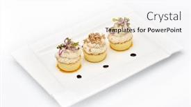  Presentation with white healthy food - Amazing slide set having fancy-food-arrangement-with-healthy backdrop and a white colored foreground