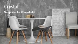  Presentation with room - Colorful presentation design enhanced with fancy frame - modern room interior backdrop and a gray colored foreground