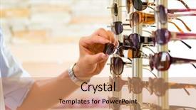  Presentation with salesperson - Audience pleasing presentation consisting of fancy frame - young man only hands backdrop and a coral colored foreground