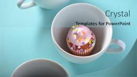  Presentation with cup cake - PPT layouts having fancy-frosted-mini-cup-cake background and a light blue colored foreground