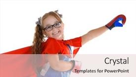  Presentation with pink boxing gloves - Amazing slide deck having fancy superhero girl with boxing backdrop and a lemonade colored foreground