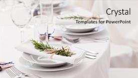  Presentation with fancy - Slides featuring fancy table set background and a light gray colored foreground