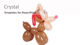  Presentation with fancy - Theme enhanced with fancy twisted balloon dog side view isolated on white background and a white colored foreground