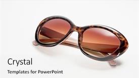  Presentation with women designing - Amazing PPT theme having fancy women sunglasses close up backdrop and a white colored foreground