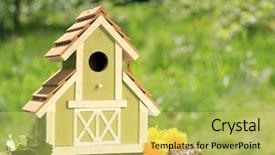  Presentation with fancy - Cool new theme with fancy wooden bird house backdrop and a yellow colored foreground
