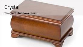  Presentation with fancy - Slides consisting of fancy wooden box over white background background and a light gray colored foreground