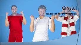  Presentation with football blue - Audience pleasing presentation theme consisting of fans and player against blue backdrop and a light blue colored foreground