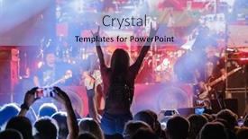  Presentation with live music concert - PPT theme having fans-at-live-rock-music background and a light blue colored foreground