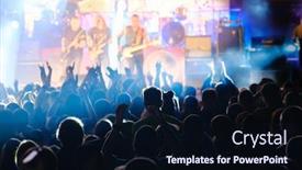  Presentation with live music concert - Theme featuring fans-at-live-rock-music background and a wine colored foreground