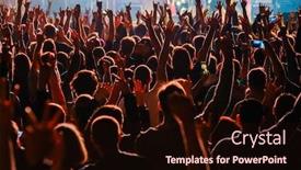  Presentation with live music concert - Slide set consisting of fans-at-live-rock-music background and a wine colored foreground