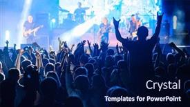  Presentation with live music concert - PPT layouts having fans-at-live-rock-music background and a navy blue colored foreground