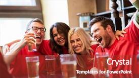  Presentation with victory sport - Cool new slides with fans or friends drinking beer backdrop and a  colored foreground