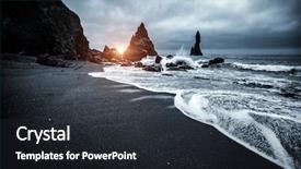  Presentation with atlantic - Slide set having fantastic - majestic place of the stormy background and a wine colored foreground