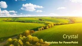  Presentation with green earth - Presentation theme with fantastic-aerial-photography-of-green background and a tawny brown colored foreground
