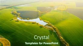  Presentation with green earth - Beautiful presentation design featuring fantastic-aerial-photography-of-green backdrop and a tawny brown colored foreground