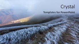  Presentation with mountains fantasy abstract nature landscape - Beautiful PPT layouts featuring fantastic autumn landscape with frost backdrop and a light blue colored foreground