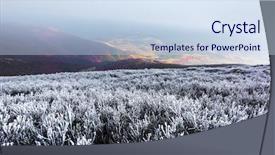  Presentation with autumn - Presentation design with fantastic autumn landscape with hoarfrost background and a sky blue colored foreground